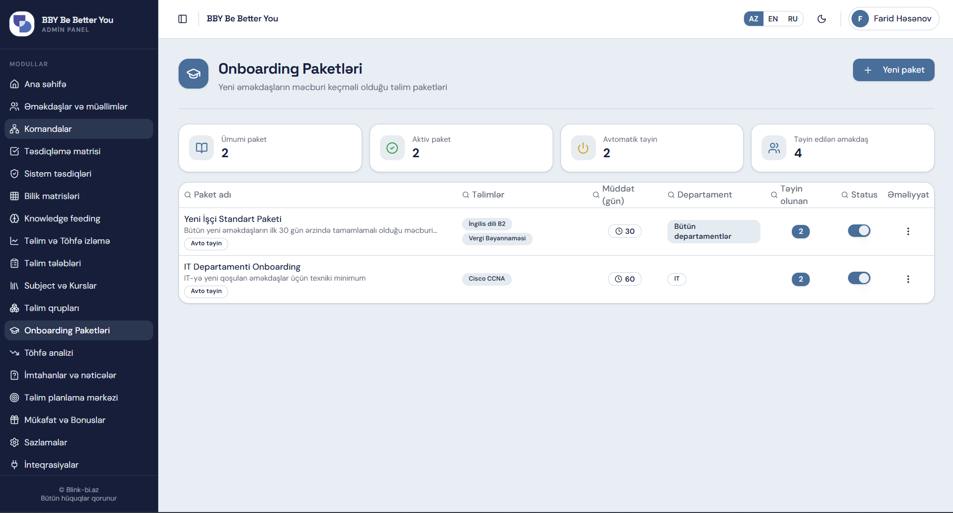 BBY-AI onboarding packages for new employees