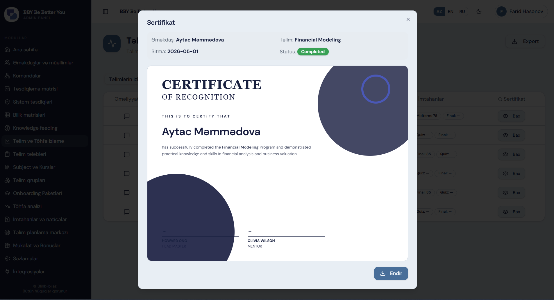 BBY-AI generated certificate of recognition